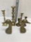 Box Lot/Brass Look Duck Head Book Ends and Candle Holders