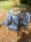 (5) Metal Upholstered Blue Chairs