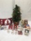 Box Lot/Small Christmas Tree, Tree Ornaments, ETC
