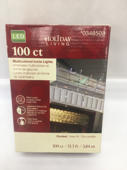 Holiday Living 100 Count LED Multi Color Icicle Lights (11.3 Ft Long)
