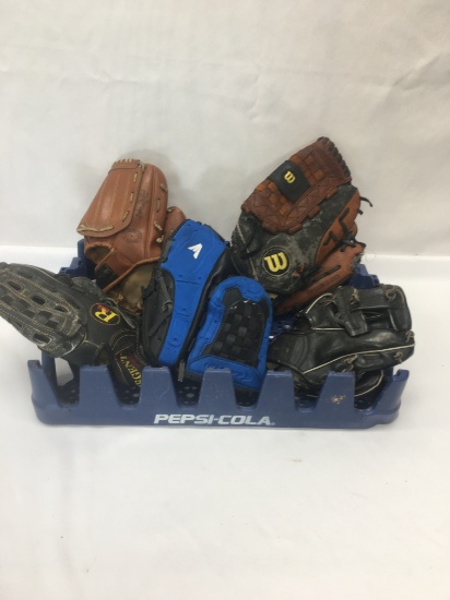 Pepsi Crate with Baseball Gloves
