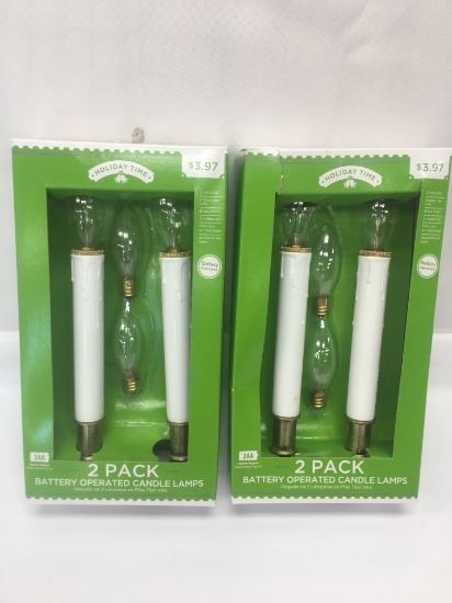 (2) Holiday Time 2 Pack Battery Operated Candle Lamp