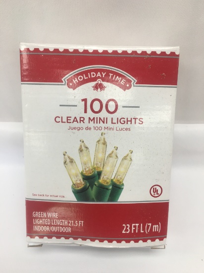 Holiday Time 100 Clear Mini Lights (23 Ft Long)