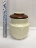 White with Brown Lid Cookie Jar