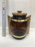 Siesta Ware Glass with Wooden Handles Cookie Jar