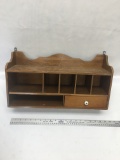 Wooden Wall Hanging Caddy with 1 Drawer