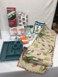 Box Lot/Table Runner, Light Bubls, Sink Front Trays, ETC