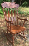 Heavy Solid Wood Rocking Chair