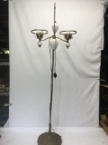 Vintage Milk Glass Décor Floor Lamp