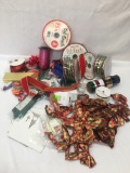 Box Lot of Ribbon, Bows, ETC