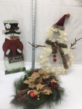 (2) Snowmen and Wreath