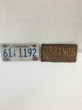 (2) Metal License Plates/SC and Alabama