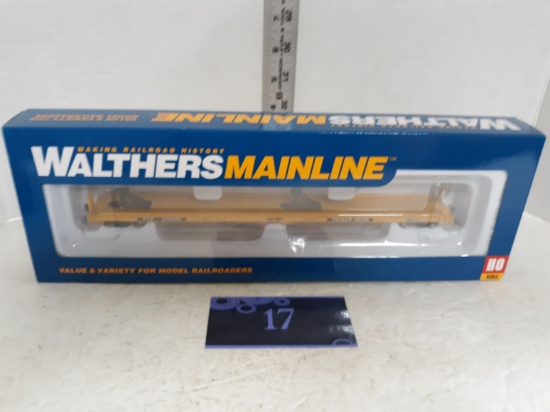 HO Scale, Walthers Mainline, 75' Pback Flatcar, Trailer, WAL9105221