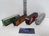 HO Scale, Train car lot, Santa Fe short, Gulf Mobile short, Burlington Northern short, SFRD short