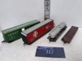 HO Scale, Train car lot, AT&SF flatbed, Sinclair tank, AT&SF Santa Fe, Burlington Northern