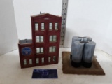 Decor Lot, large Pillsbury building and 4 tower oil silos