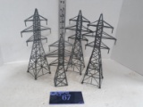 Decor Lot, 4 plastic electrical towers, 3 tall, 1 short
