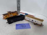 HO Scale, Train car lot, Southern Pacific, L&N, CR Red White and Blue, Union Pacific