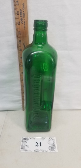 Green Glass Jaegermeister bottle