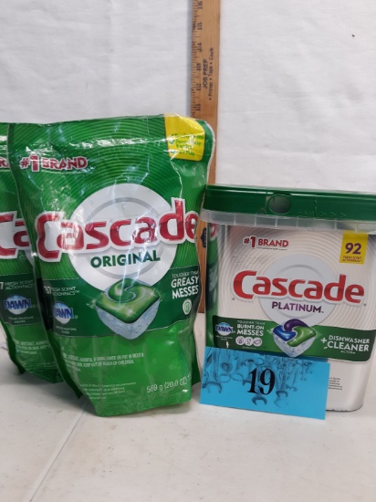 Cascade dish washing detergent packs, platinum and original