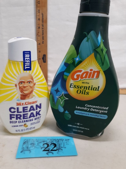 Gain Laundry Detergent with Essential Oils, Mr Clean Clean Freak refill