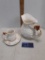 Pacific Rim white and gold angel pitcher, creamer and saucer