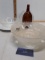 Fish Bowl, Brown Bottle, Light Fixture Shade, bowl, plate
