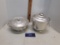 Two aluminum item, ice bucket with lid, serving casserole with lid