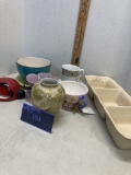 Colorful Ceramics, ladybug scrubber holder, Woodfield saucer, etc