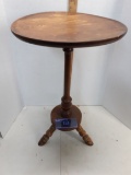 Vintage Wooden Round 3 legged Table
