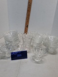 Pressed glass, small plates and cups lot