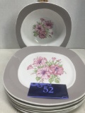 Taylor Smith Taylor USA, six dinner plates, one serving bowl