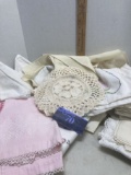 Lot of linens, napkins, placemats, table doilies, etc, some hand embroidered