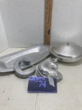 Aluminum covered dish Royal Sealy Japan, fish molds, C, basket dish