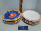Five Old Ivory Syracuse china plates, Four Pizzato Italy plates
