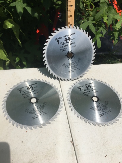 (3) SEARS/Craftsman 7in 44 Tooth Framing Blades