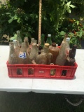 Old Plastic Red Coca Cola Crate with Bottles