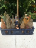 Old Plastic Blue Pepsi Crate with Bottles