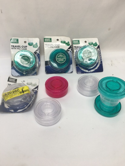 Box Lot/Travel Cups with Pill Cases