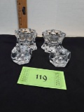 2 sets of glass candle holders