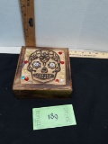 Sugar Skull Wooden Box