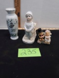 25th Anniversary Bud Vase, Wedding Bears, Boy figure