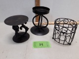 3 Metal Candle Holders