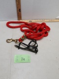 Red Dog Leash, Leather small muzzle