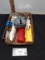 Kitchen item lot, can openers, mustard 7  ketchup containers, etc