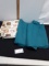 1 plastic rectangle, 2 cloth 71x71 table cloths
