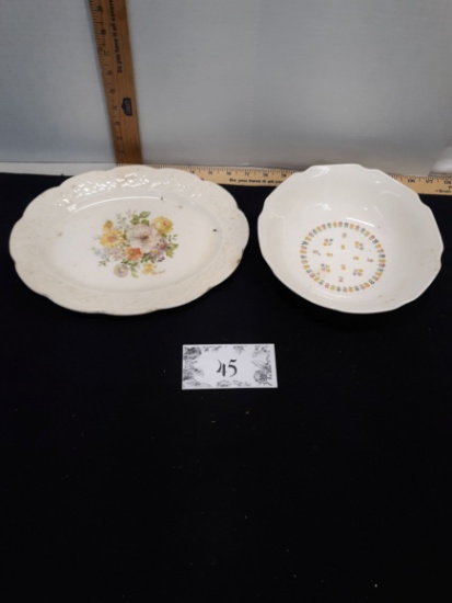 Vintage Platter w/flowers, vintage Bowl Marked 1-786 BNL