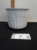 White Ceramic Planter, marking on bottom