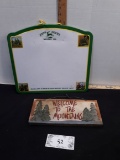 Welcome to the Mountains Wooden Sign, Metal John Deer Board