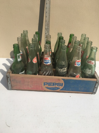Wooden Pepsi Crate with Bottles